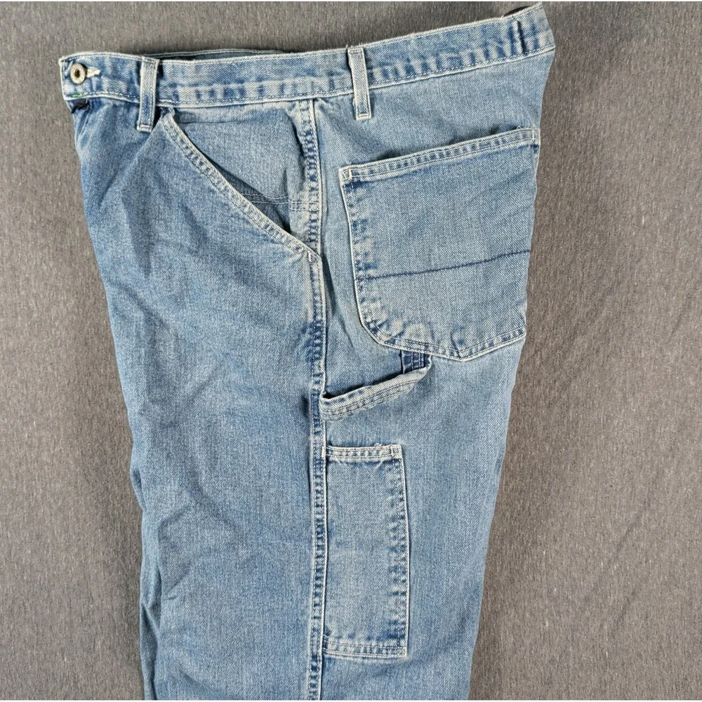 Vtg Y2K NAUTICA Jeans Mens 33x34 Denim Carpenter Baggy Loose Skater Utility USA